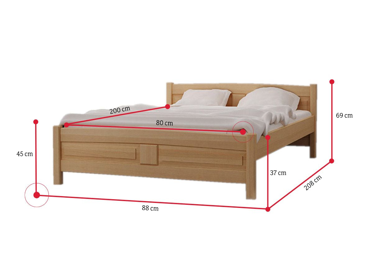 Posteľ z masívu JOANA + matrac + rošt ZADARMO, 80x200 cm - ROZMEROVKA - 1