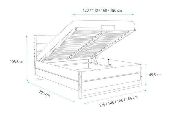 Posteľ LOFT - ROZMEROVKA - 1