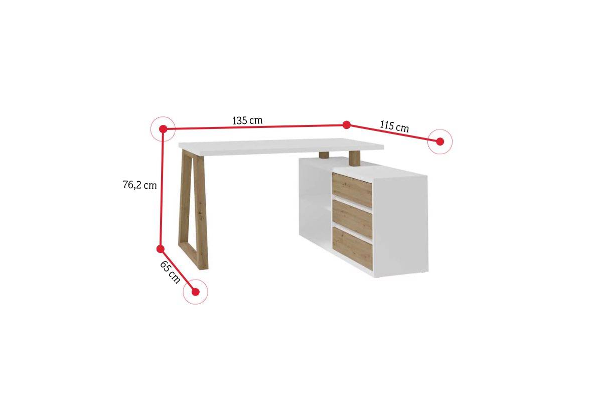 Písací stôl IWO 3 - ROZMEROVKA - 2