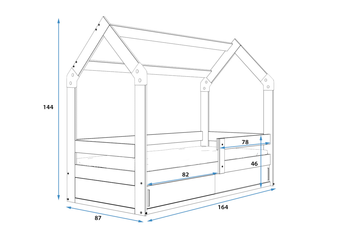 Detská posteľ DOMEK - ROZMEROVKA - 1