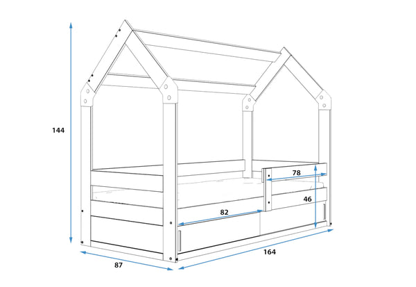 Detská posteľ DOMEK - ROZMEROVKA - 1