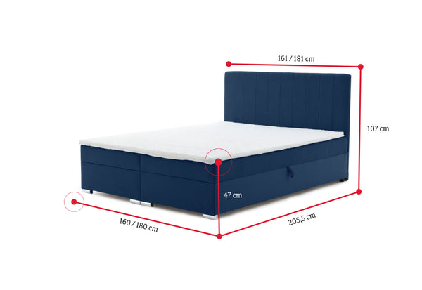 Čalúnená posteľ boxspring ASHER + vrchný matrac - ROZMEROVKA - 3