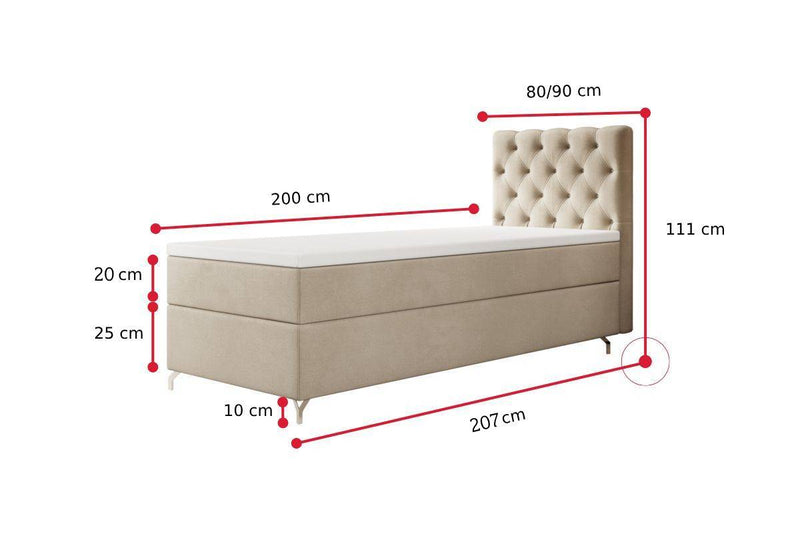 Čalúnená posteľ boxspring CHESTER - ROZMEROVKA - 2