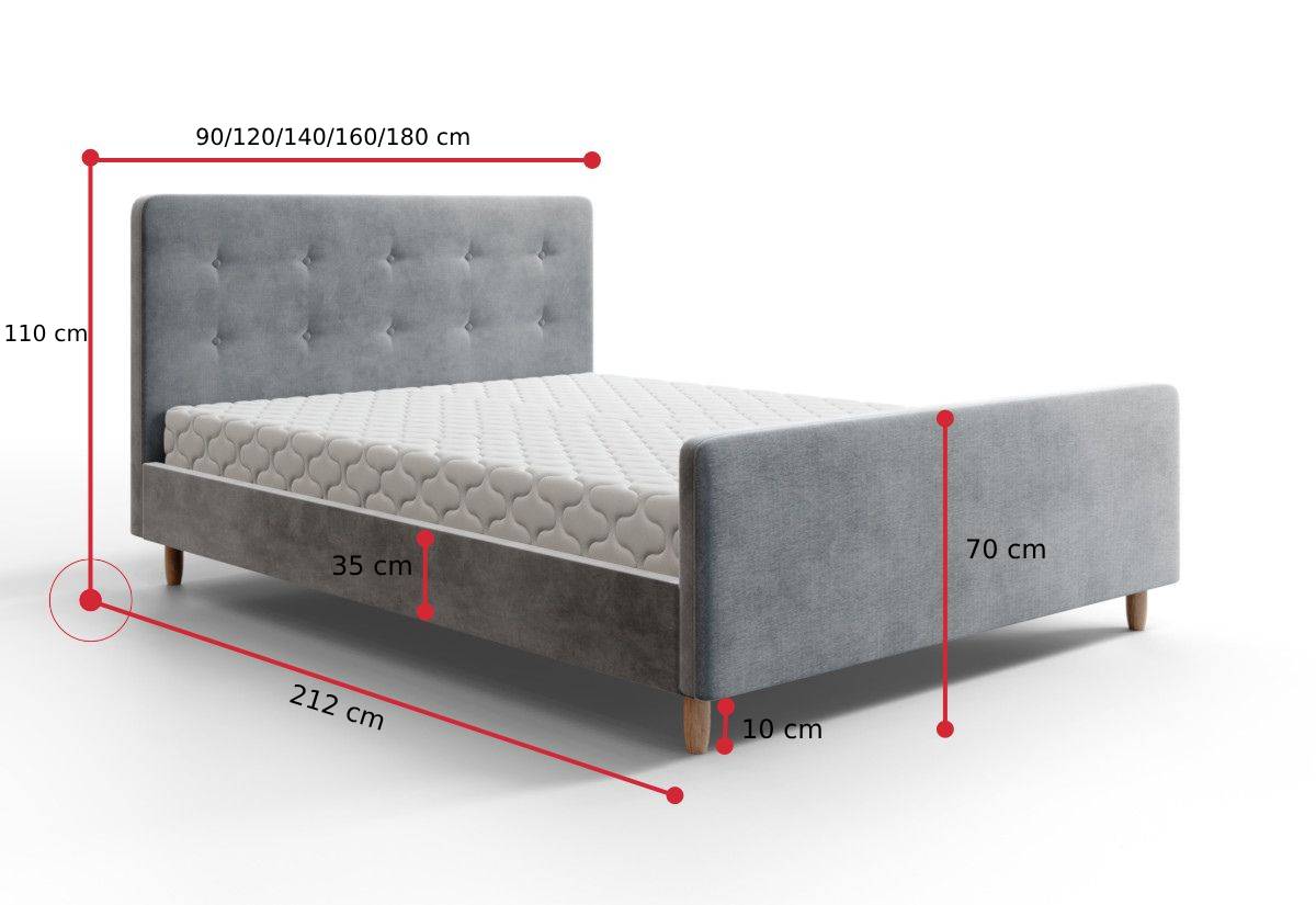 Čalúnená posteľ CUPRA - ROZMEROVKA - 1