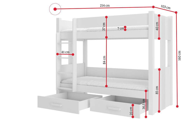 Detská poschodová posteľ ARTA - ROZMEROVKA - 1