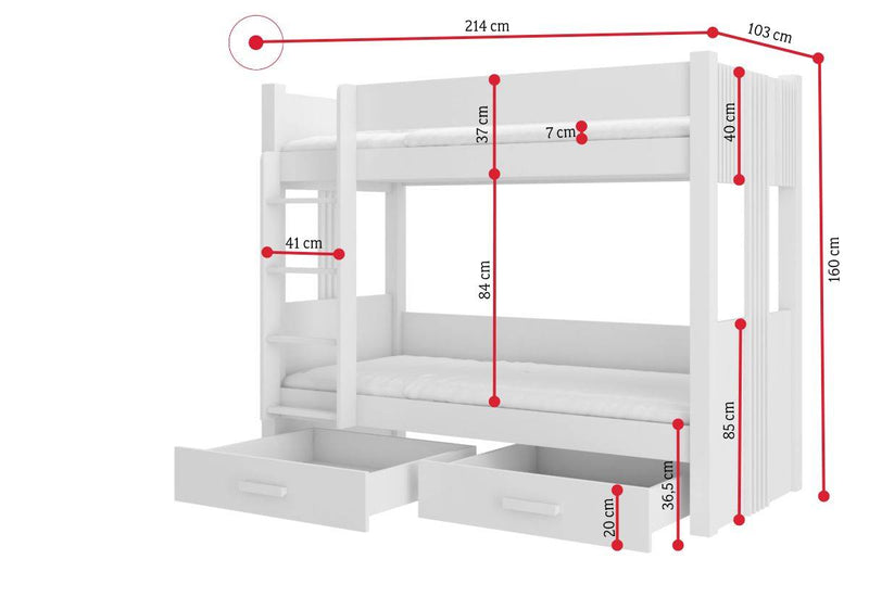 Detská poschodová posteľ ARTA - ROZMEROVKA - 1
