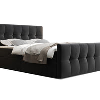 Čalúnená posteľ boxspring MANHATTAN 2, 90x200, monolith 97, ľavá -  - 0