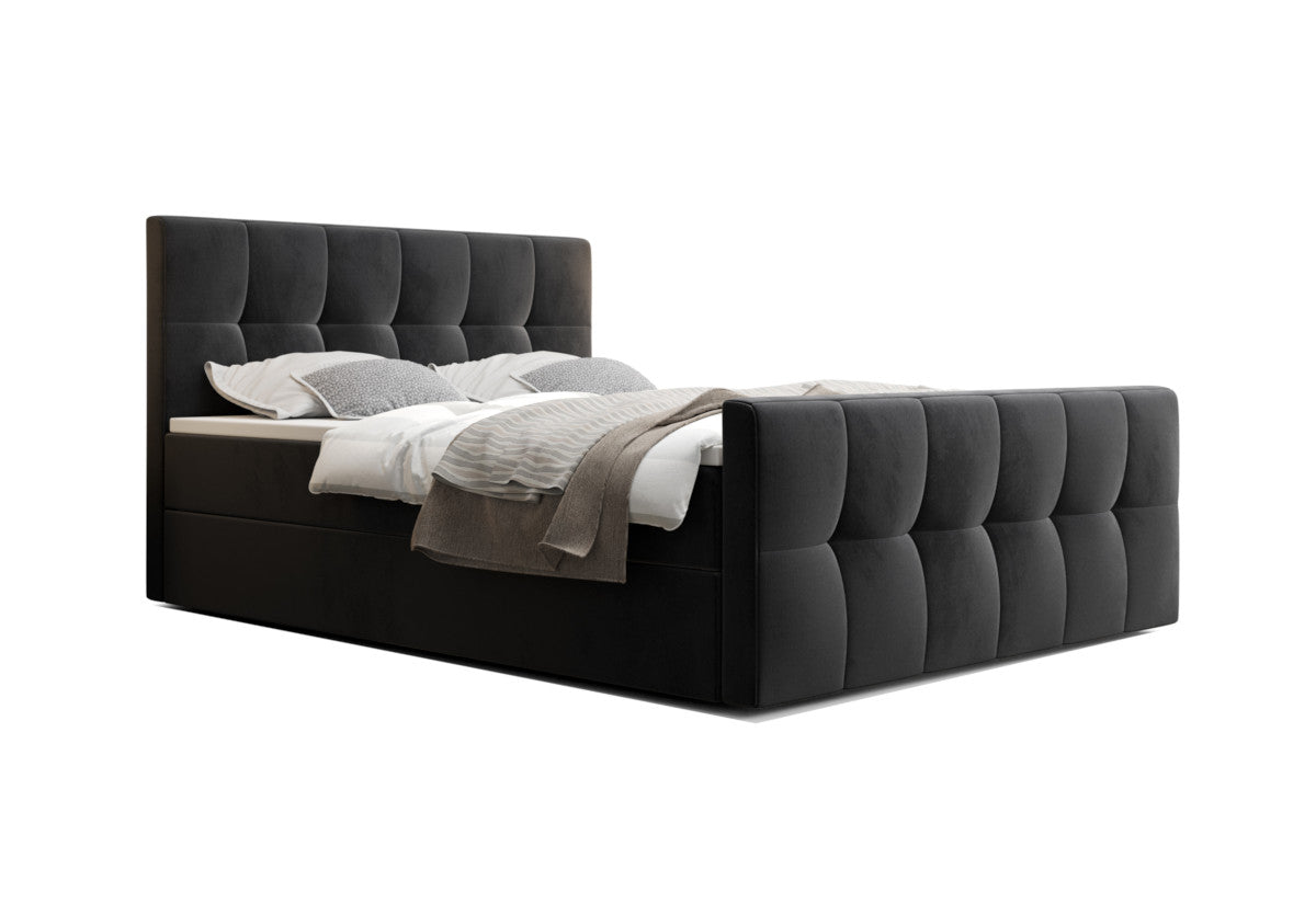 Čalúnená posteľ boxspring MANHATTAN 2, 90x200, monolith 97, ľavá -  - 0