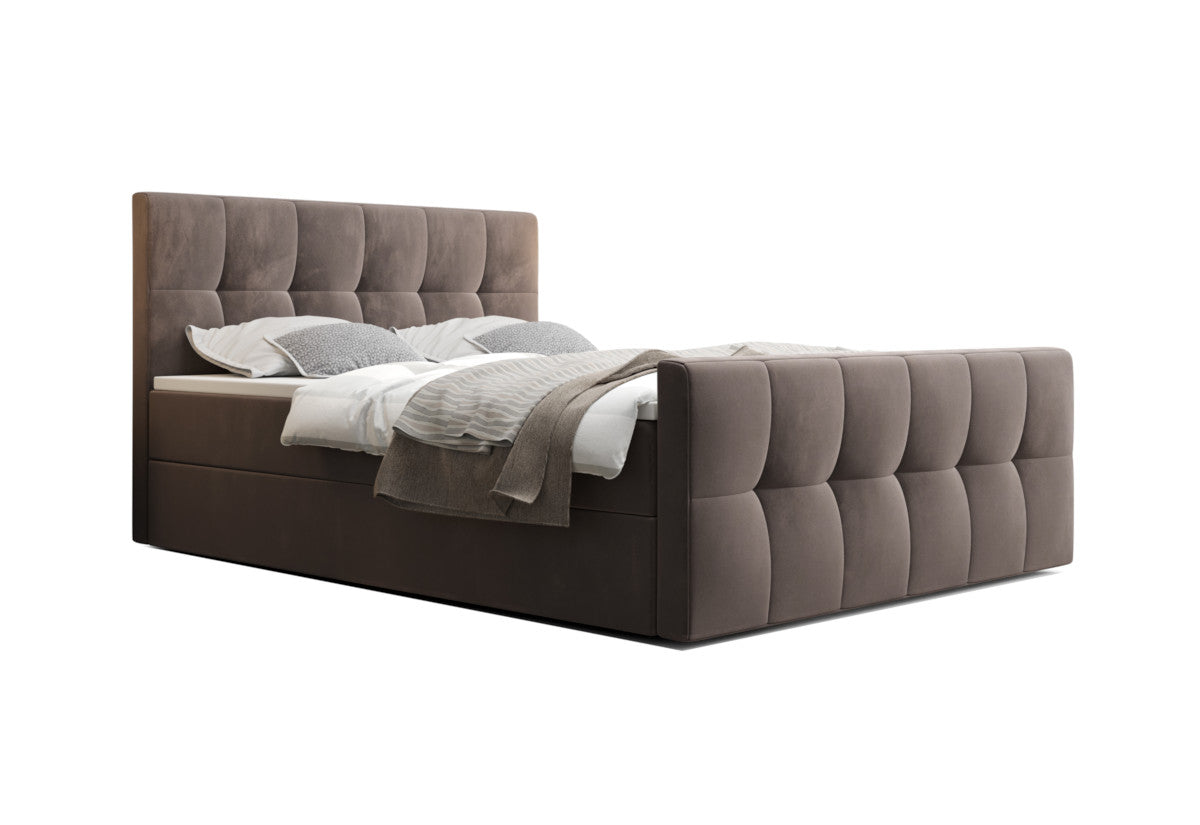 Čalúnená posteľ boxspring MANHATTAN 2, 90x200, monolith 15, ľavá -  - 0