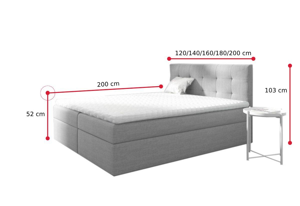 Čalúnená posteľ boxspring TOP 2 - ROZMEROVKA - 1