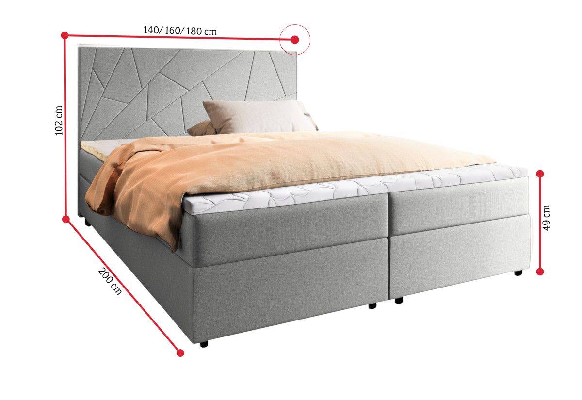 Čalúnená posteľ boxspring MADO - ROZMEROVKA - 1