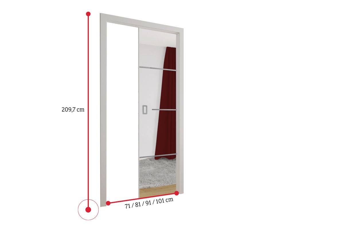 Posuvné dvere so zrkadlom EVO PLUS 2 - ROZMEROVKA - 4