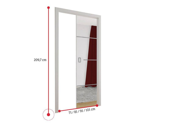 Posuvné dvere so zrkadlom EVO PLUS 2 - ROZMEROVKA - 4