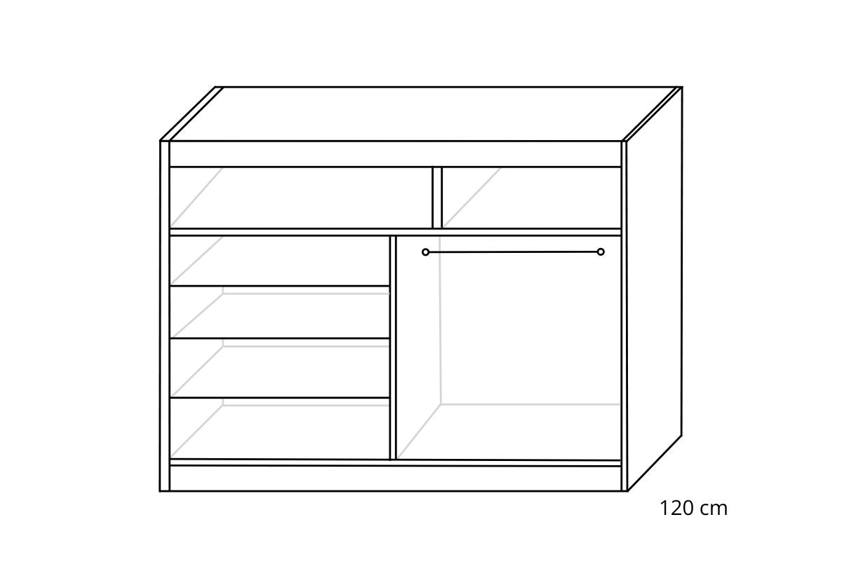 Posuvná šatníková skriňa GLADKA - DETAIL - 1