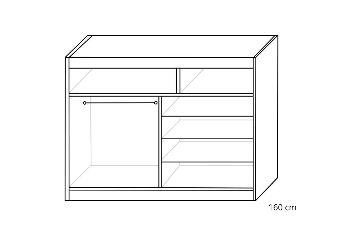 Posuvná šatníková skriňa GLADKA - DETAIL - 2