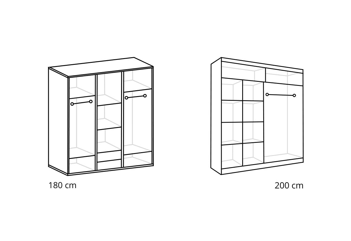 Posuvná šatníková skriňa GLADKA - DETAIL - 3