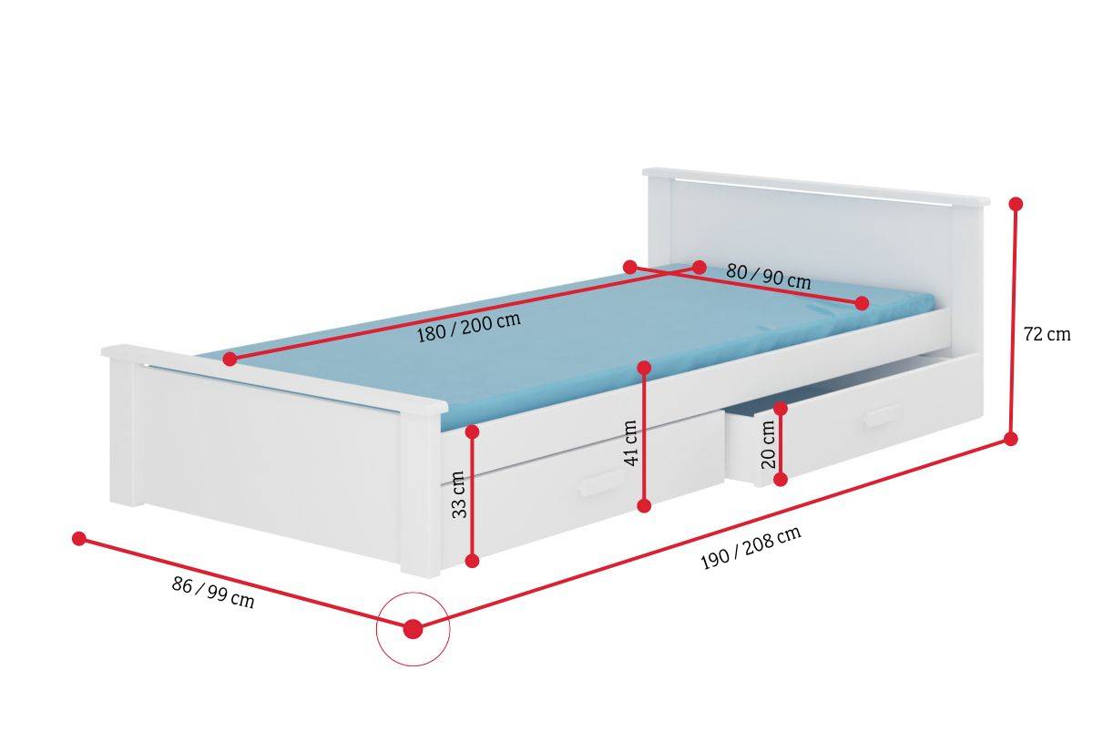 Posteľ  ALDEX - ROZMEROVKA - 1