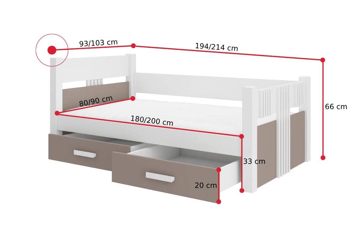 Detská posteľ BIBI - ROZMEROVKA - 1