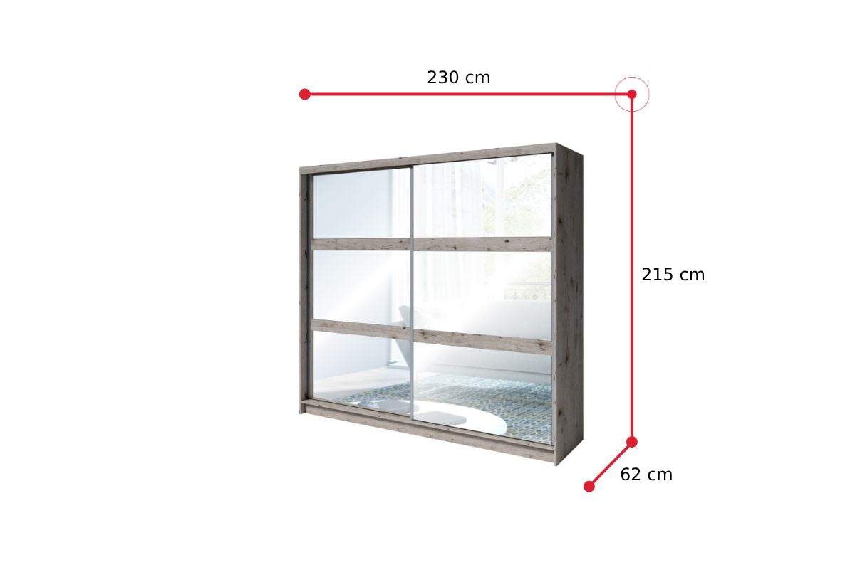 Šatníková skriňa TOGO - ROZMEROVKA - 1