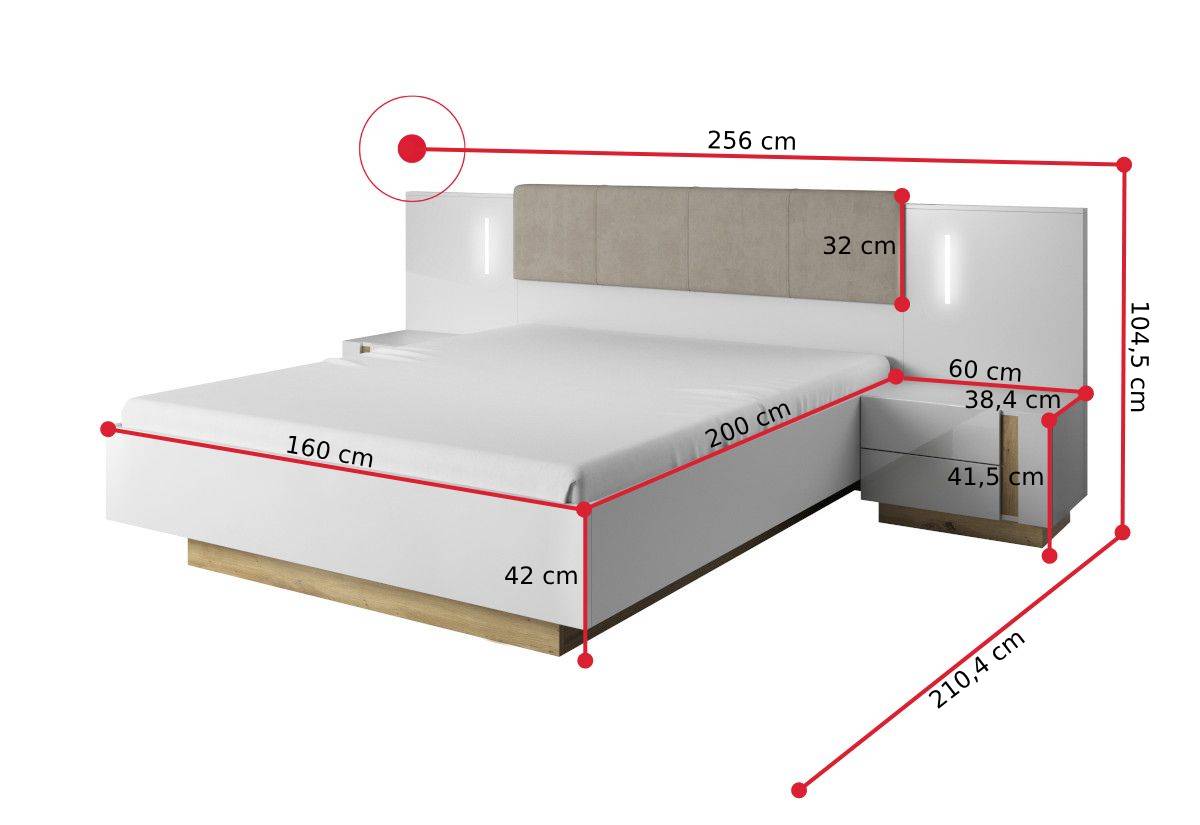 Spálňová zostava ARCO - ROZMEROVKA - 2