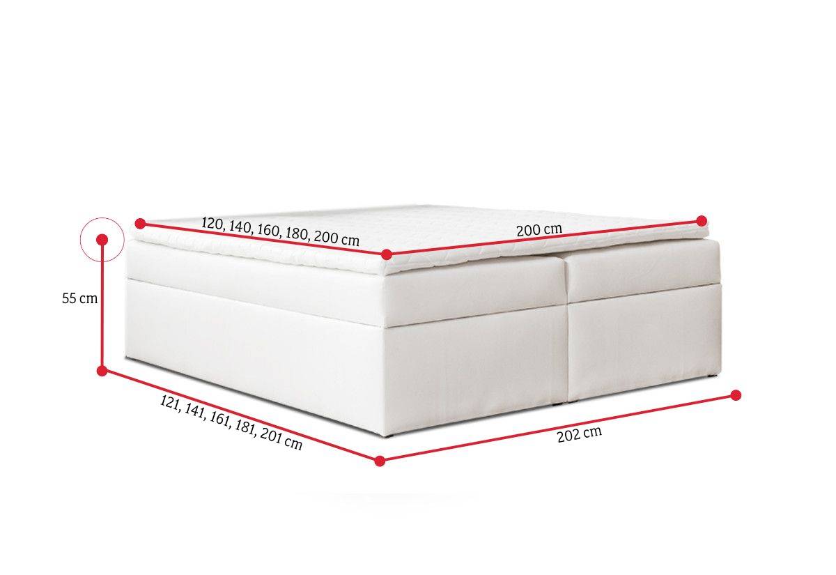 Čalúnená posteľ boxspring TYP 60 - ROZMEROVKA - 1