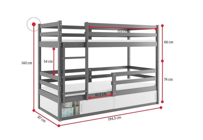 Detská poschodová posteľ BINGO - ROZMEROVKA - 1