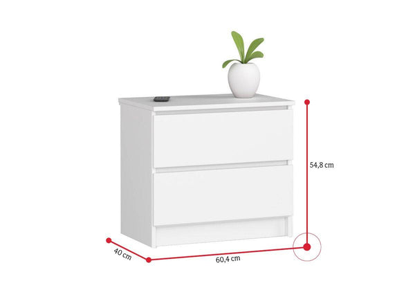 Nočný stolík K60 2SZ - ROZMEROVKA - 1