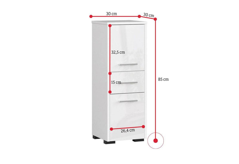 Kúpeľňová skrinka FIN 2D 1SZ - ROZMEROVKA - 1