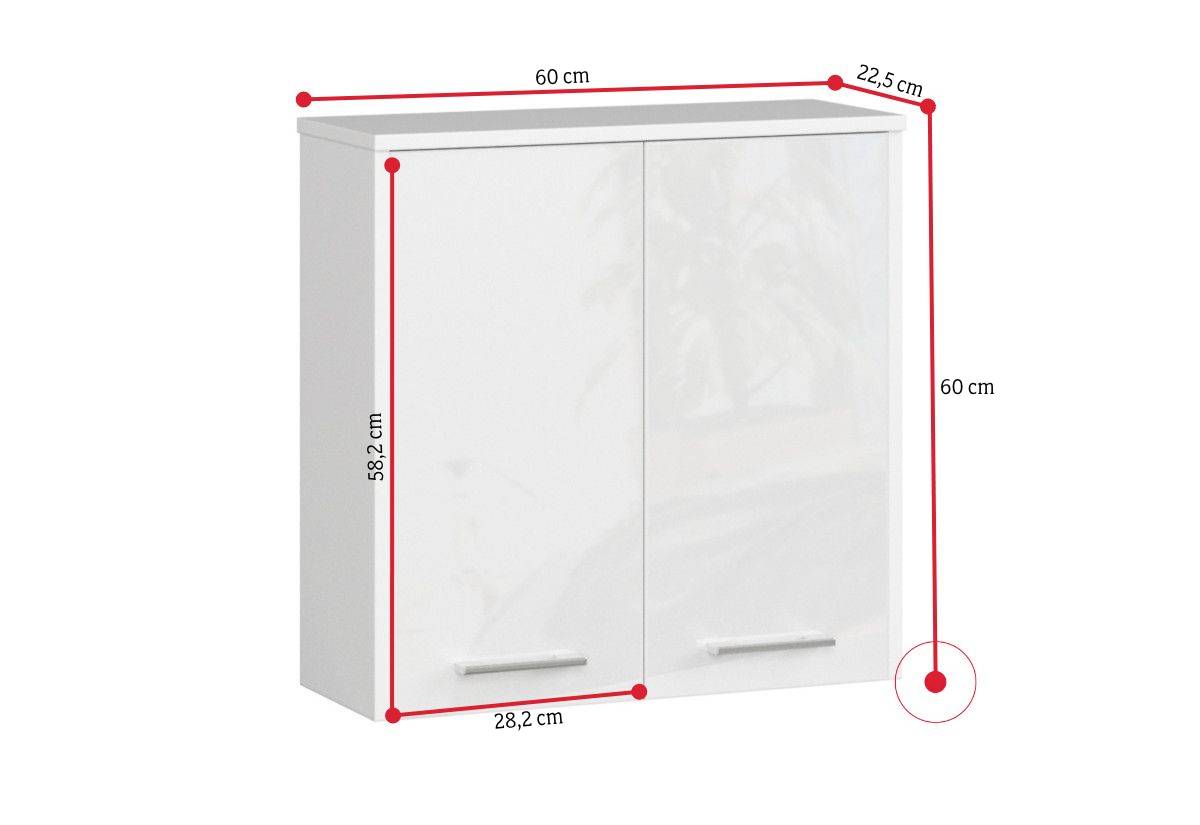Kúpeľňová skrinka FIN W60 2D - ROZMEROVKA - 1