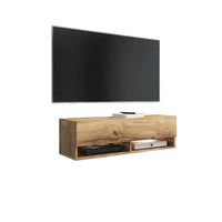 TV stolík LOWBOARD A 100, 100x30x32, dub Wotan, bez LED osvetlenia -  - 0