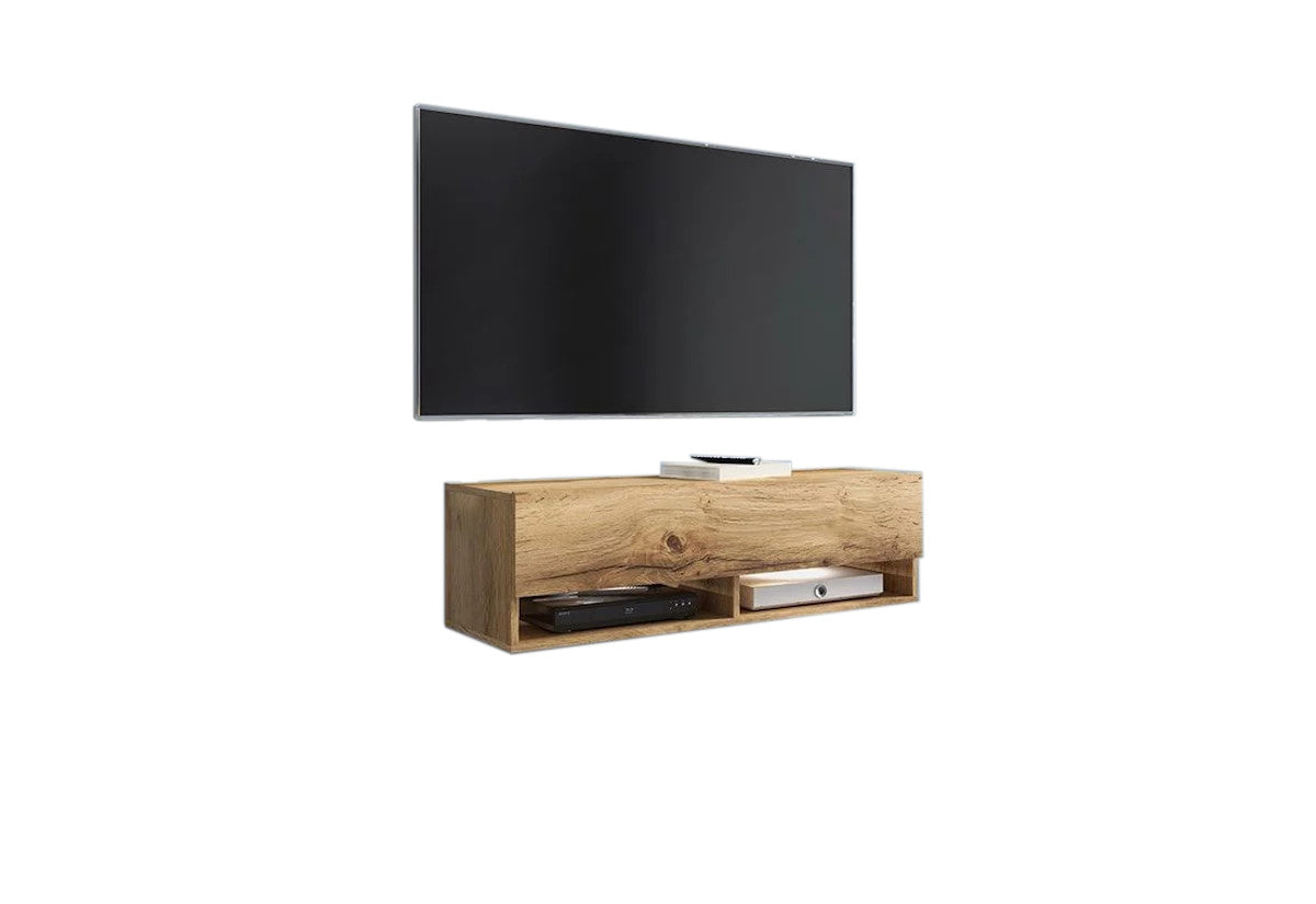 TV stolík LOWBOARD A 100, 100x30x32, dub Wotan, bez LED osvetlenia -  - 0