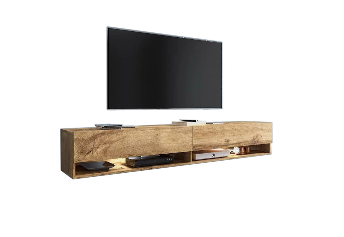 TV stolík LOWBOARD A 180, 180x30x32, dub Wotan, bez LED osvetlenia -  - 0