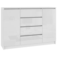 Komoda K140 2D4SZ, 138x99x40, biela/biela lesk -  - 0