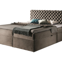 Čalúnená posteľ boxspring CHESTERFIELD + topper, 120x200, riviera 16 -  - 0