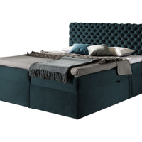 Čalúnená posteľ boxspring CHESTERFIELD + topper, 120x200, riviera 87 -  - 0