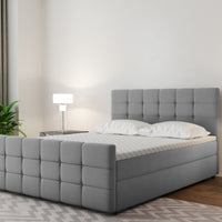 Čalúnená posteľ boxspring MARIN + topper, 120x200, basel 92 -  - 0