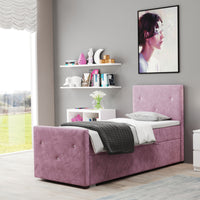 Čalúnená posteľ boxspring LILY + topper, 80x200, riviera 62, ľavá -  - 0