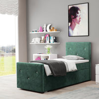 Čalúnená posteľ boxspring LILY + topper, 80x200, riviera 87, ľavá -  - 0