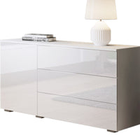 komoda PARIS 110, 111x68x39, biela/biela lesk -  - 0