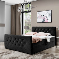 Čalúnená posteľ boxspring MALAGA + topper, 120x200, riviera 100 -  - 0