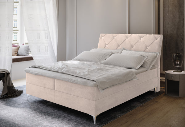 Čalúnená posteľ boxspring MACON, 140x200, aston 02 -  - 0