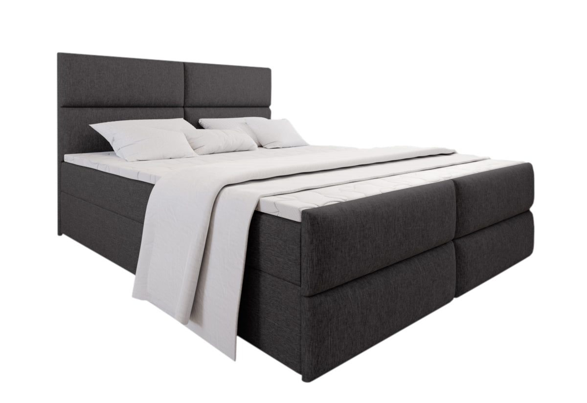 Čalúnená posteľ boxspring MULEN + topper, 140x200, sawana 05 -  - 0