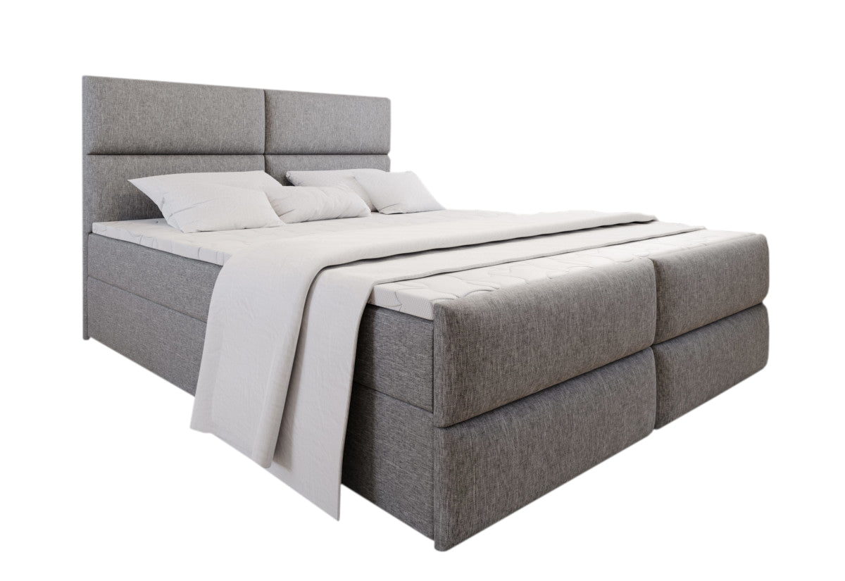 Čalúnená posteľ boxspring MULEN + topper, 160x200, sawana 21 -  - 0