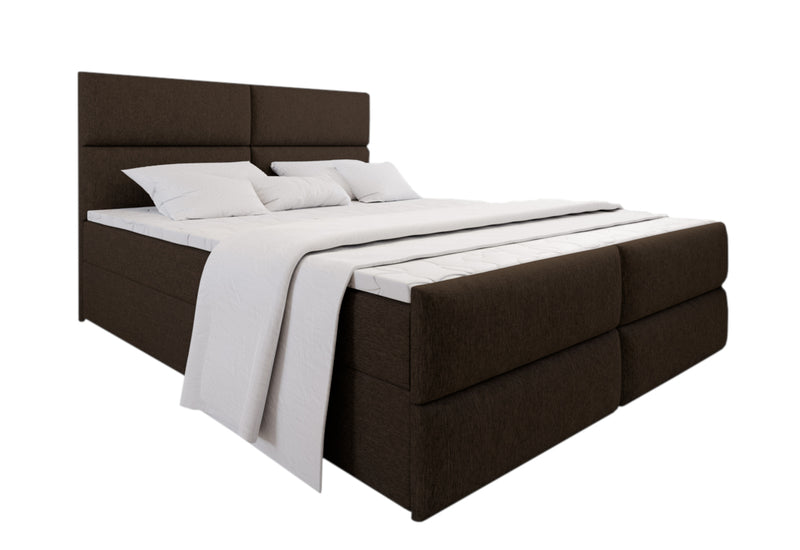 Čalúnená posteľ boxspring MULEN + topper, 180x200, sawana 26 -  - 0