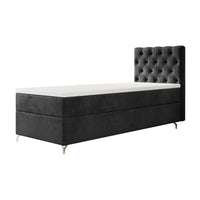 Čalúnená posteľ boxspring CHESTER, 80x200, Monolith 97, ľavá -  - 0