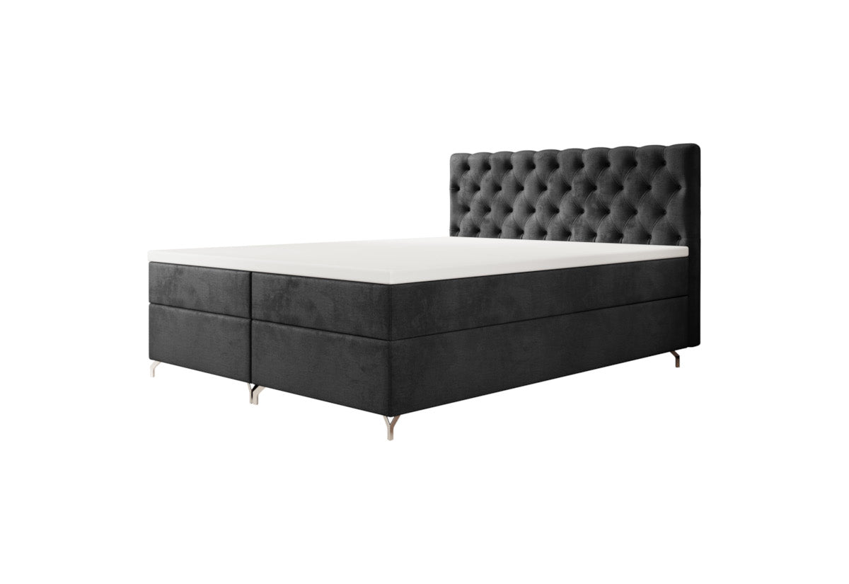 Čalúnená posteľ boxspring CHESTER 2, 140x200, Monolith 97 -  - 0