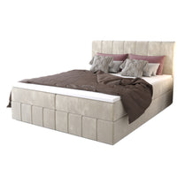 Čalúnená posteľ boxspring BAHAMA, 140x200, monolith 02 -  - 0