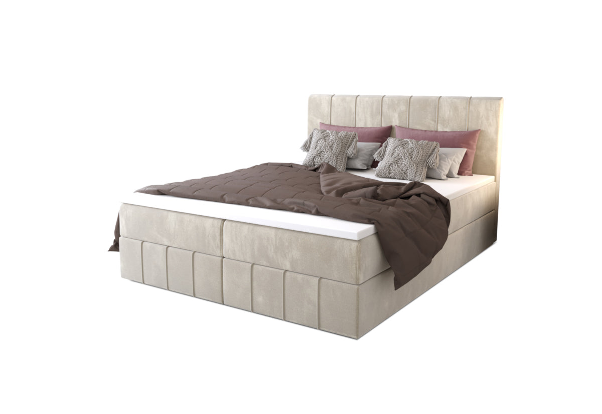 Čalúnená posteľ boxspring BAHAMA, 140x200, monolith 02 -  - 0