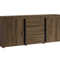 Komoda AVIGNON 2, 220x91x49,5, dub noble/čierna -  - 0