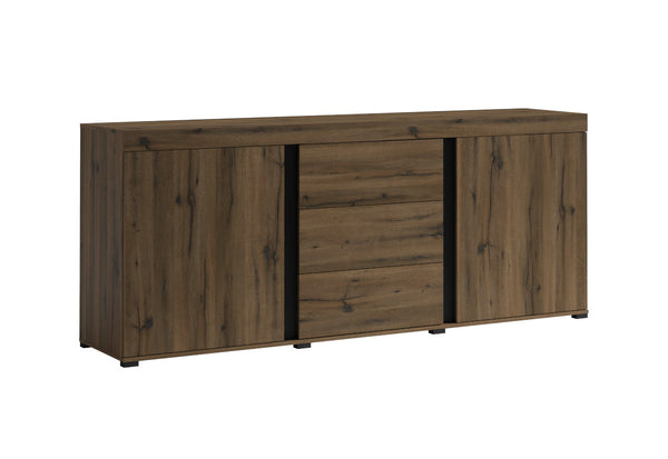 Komoda AVIGNON 2, 220x91x49,5, dub noble/čierna -  - 0